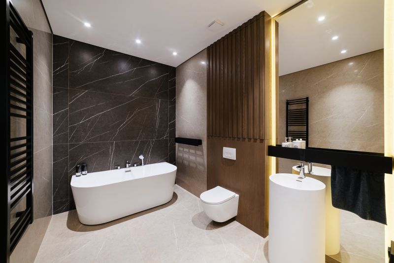 Elegant Bathroom with Statement Lighting